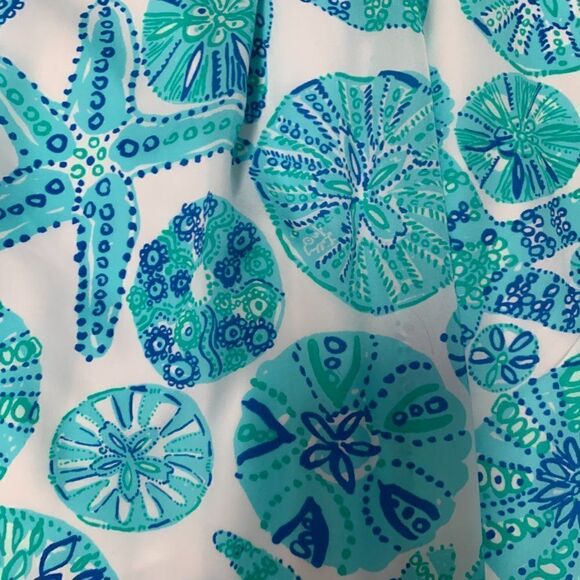 Lilly Pulitzer (Target) Light Blue & White Seashell Sleeveless/Halter Top Size S - Picture 7 of 10